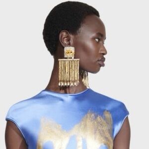 Schiaparelli Style Eye Fringe Earrings